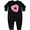 AB-Black, variant on Heart Shaped Donut with Pink Icing and Sprinkles Baby Fleece Romper