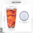 thumbnail image 3 of 20oz Car Cup Three-Piece Set Of Single Silver Edge No Smell Easy To Carry Heat Preservation For Daily Car Sports Travel Vector Camouflage Pattern Orange Red_1, 3 of 8