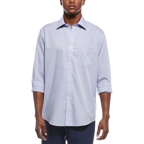Brooks Brothers mens Pattern Button Shirt, 16 32/33, Blue
