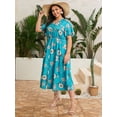 thumbnail image 3 of U.Vomade Women's Plus Size Dress Floral Button Dress, 3 of 6