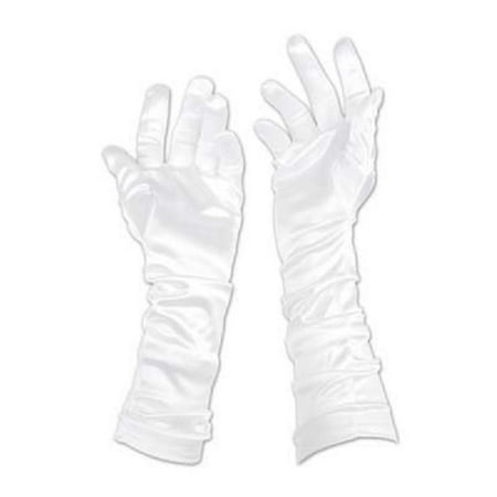 Club Pack of 24 White Elbow Length Evening Gloves Costume Accessories