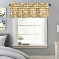 thumbnail image 3 of Curtain Valance for Windows, Summer Orange Flower Leaves Stripes Kitchen Valances Rod Pocket Short Curtains, Pastoral Botantical Window Valance for Bedroom Bathroom Living room 42x12in, 3 of 9
