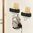 thumbnail image 6 of NEX Black Mail Sorter Key Organizer Wall Mount, Metal Entryway Storage Organizer Basket with 5 Hooks for Coat, Keys Set of 2, 6 of 7