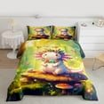 thumbnail image 2 of Castle Fairy Preppy Cartoon Salamander Twin Comforter Sets,Animal Axolotl Bedding Set, 2 of 8