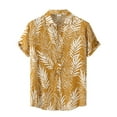 thumbnail image 3 of Camisas Manga Larga Hombre Camisa de Fashion Casual Top de gran tamaño solapa de manga corta Button Fashion Camisa impresa Camisa suave Casual (Yellow, L), 3 of 6