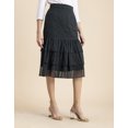 thumbnail image 2 of Moomaya Printed Layered Skirt For Women, Elastic Waist, Tiered Chiffon Midi Skirt, 2 of 8