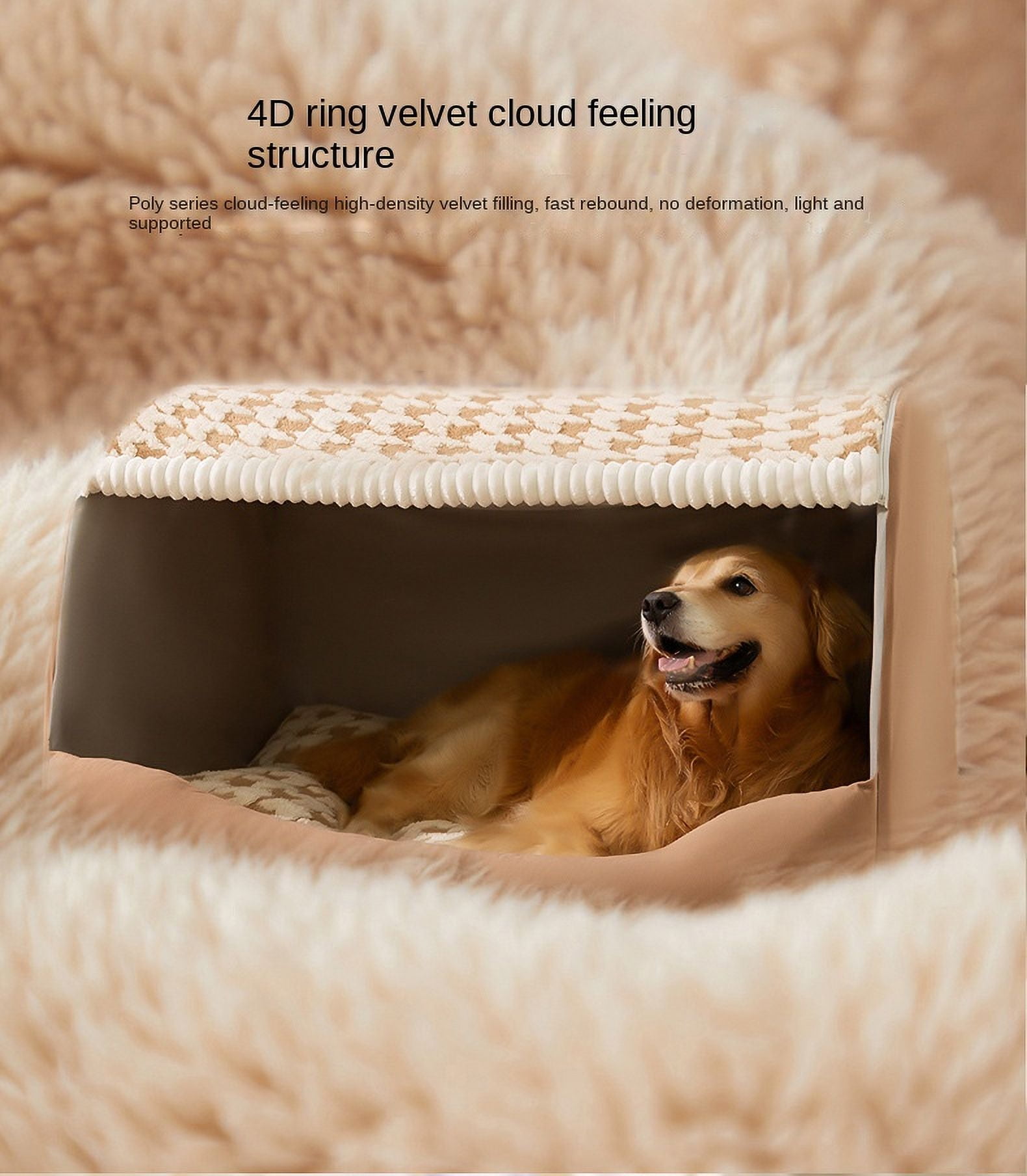 Autumn and Winter Dog Thousand Birds Check Large Dog Golden Retriever Big Deep Sleep Cat Kennel Pet Kennel