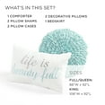 thumbnail image 6 of Lush Decor Aprile Soft Reversible Floral Comforter Set, 8 Piece Set, Queen, Blue & Gray - Beautiful Queen Bedding Sets - Blue Comforter - Spring Decor - Cottage & Farmhouse Bedroom Decor, 6 of 11