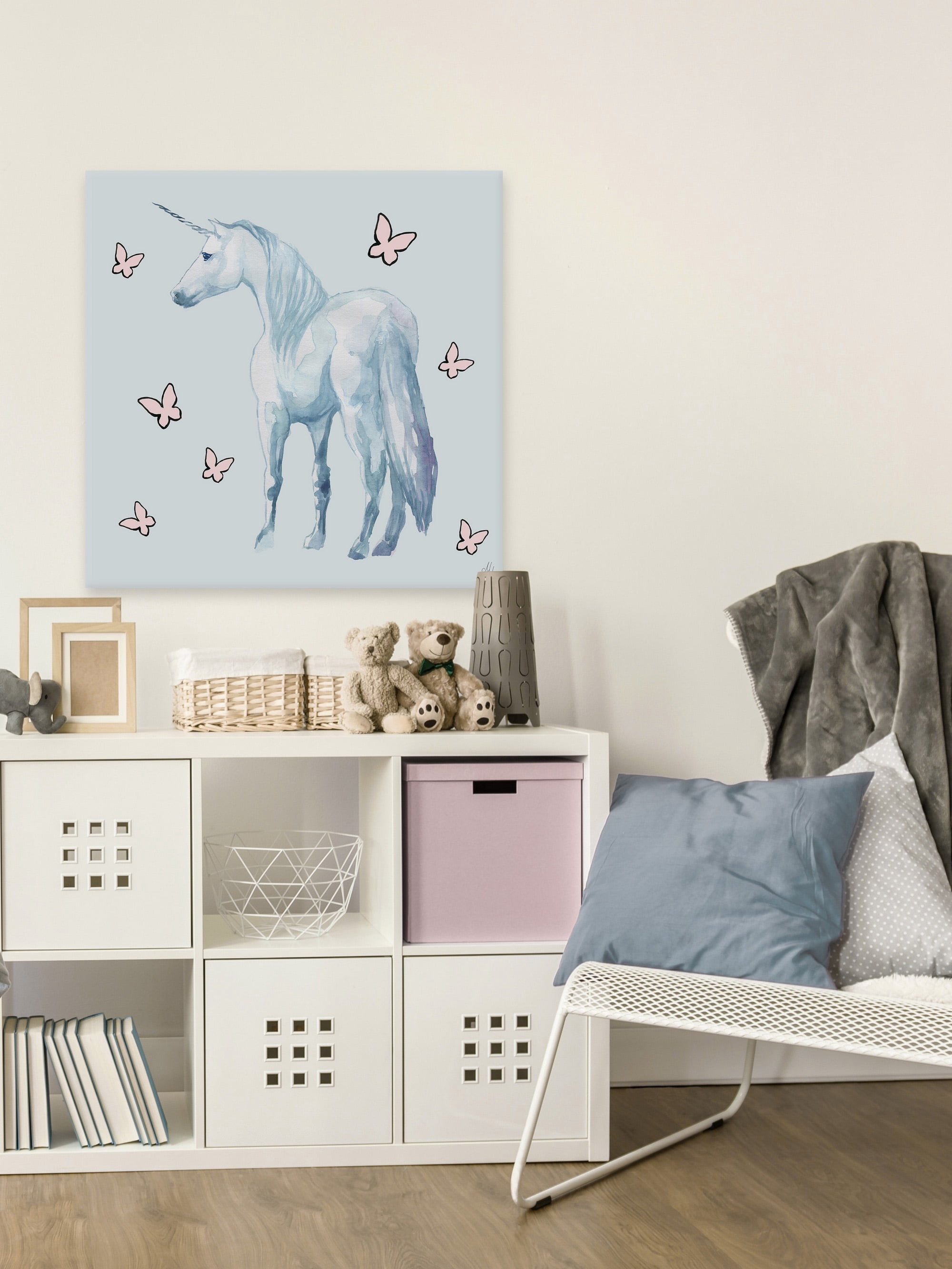 Marmont Hill Butterfly Unicorn Canvas Wall Art