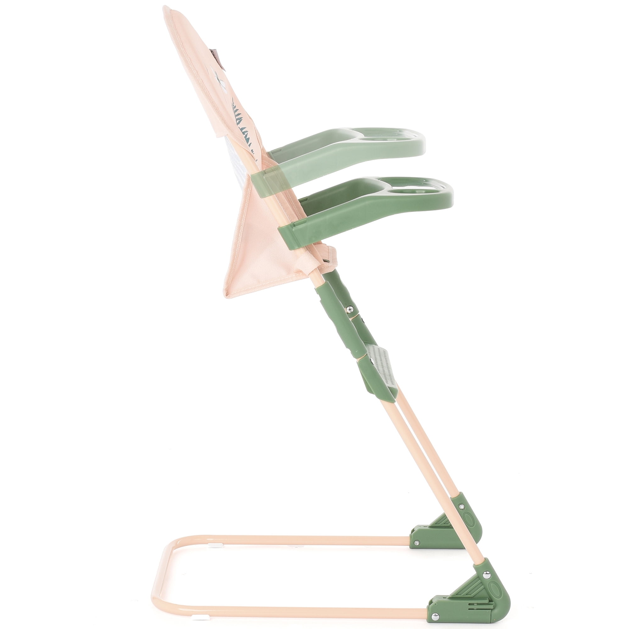 Roma Prams: RHS Doll Highchair - Fern - Cream & Green, Feeding Tray, Fabric Seat, Accessory For Dolls Up To 16.5", Easy Storage, Roleplay Toy Kids 3+