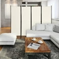 thumbnail image 2 of Patiojoy 5.6Ft Tall Folding Room Divider Freestanding 4-Panel Privacy Screen w/Iron Frame White, 2 of 10