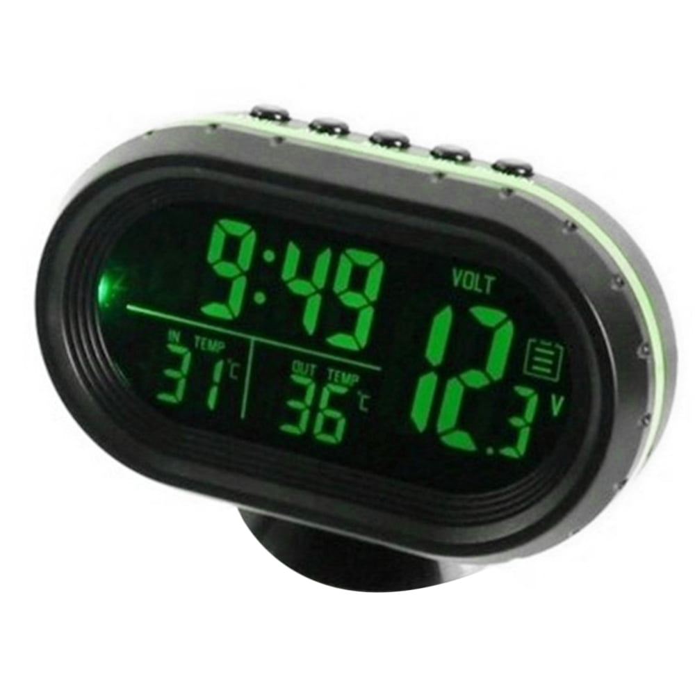 ROSEBEAR Car Thermometer Digital Electronic Clock Auto Vehicles Dual Temperature Voltmeter Gauge