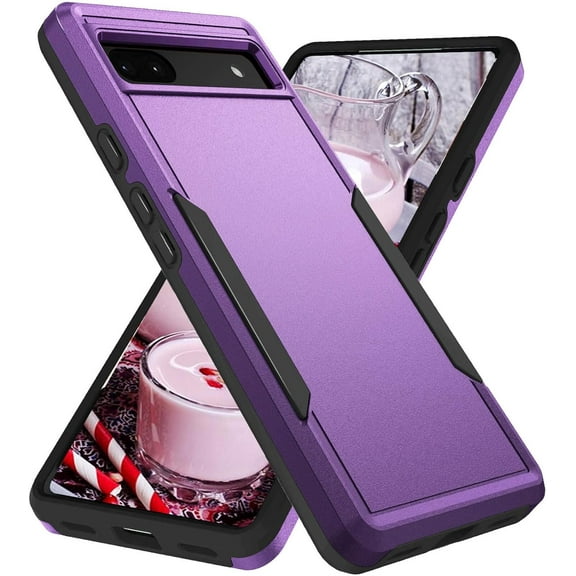 Case for Pixel 6a,Hard Back & Soft TPU Dual Layer for Pixel 6a Case,Slim Cover Design,Anti-Scratch Phone Case,Full Body Shockproof Heavy Duty Protective for Google Pixel 6a Case (Purple)