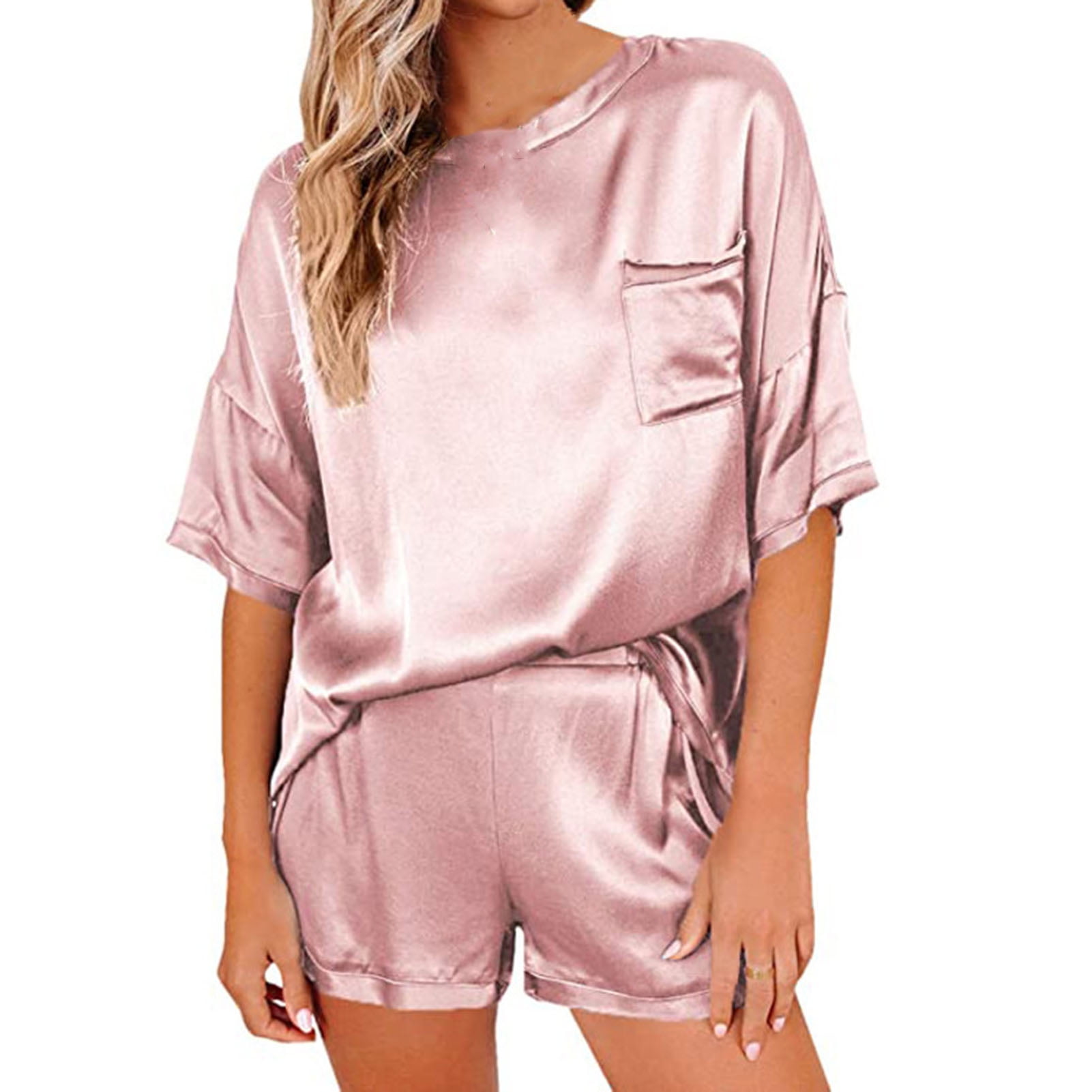 Chaoren Women Satin Solid Color Short 