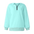 thumbnail image 4 of VV AVEORS Womens Oversized Sweatshirts Fall Fashion Hoodies Half Zip Casual Cozy Pullover Long Sleeve Shirts Clothes Sky Blue M, 4 of 5