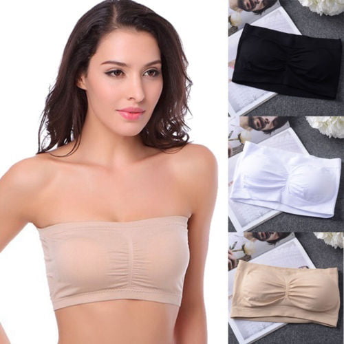 NETSENG Ice Silk Strapless Bra - Filifit Ice Silk Non-Slip Tube Top Bra,  Oversized Elastic Plus Size Wireless Bras For Women，L 