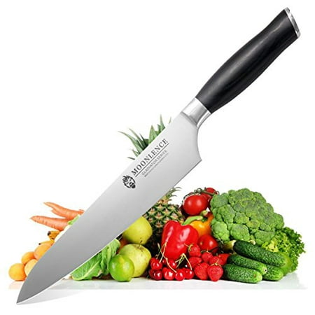 Moon Lence 8 Inch Sharp Kitchen Knife, Carbon Stainless Steel Chef's Knife Use to Slice, Dice, Chop and Mince Meat Fish (Best Meat Slicing Knife)