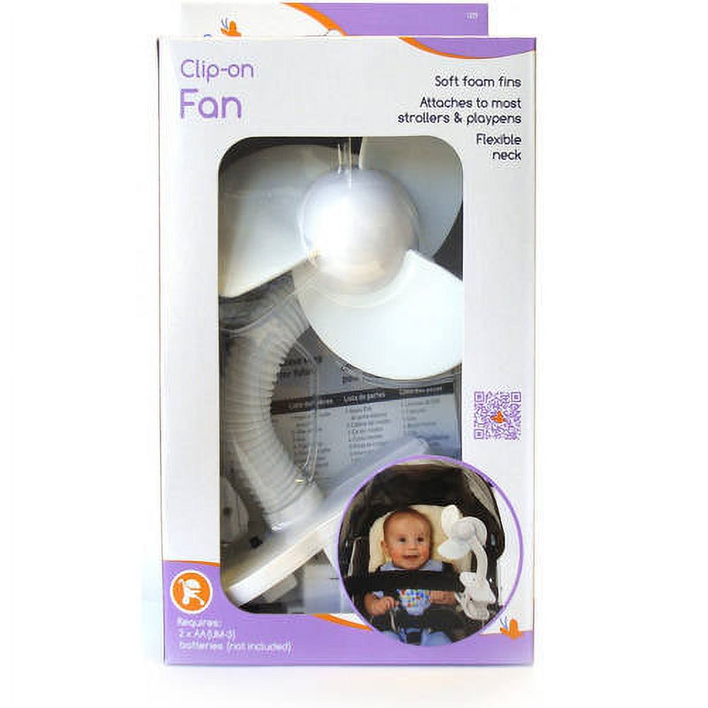 Dreambaby L229 Dreambaby Stroller Fan - White - Stroller Fan - Foam Fan - Attaches Easy - Great for On the Go Mom - Can be Used for Strollers - Cribs - In the Car and More - image 2 of 9