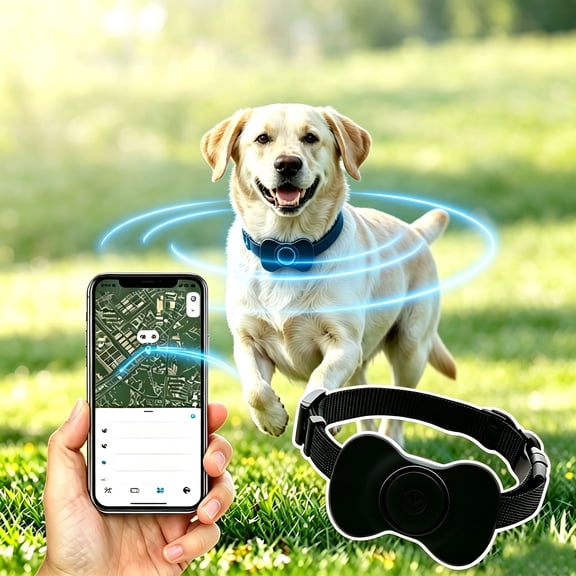 Ynsdnzl Gps Pet Tracker Collar for Cats & Dogs, No Monthly Fee Real-Time Location Device, Works With Find My App (Ios/Android), Rechargeable Waterproof Tracker for Home, Yard & Travel Safety