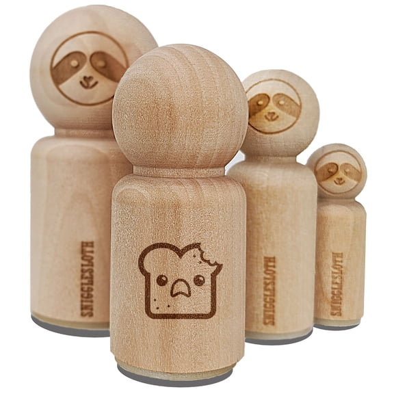 Cute and Kawaii Shocked Toast Bread with Bite Rubber Stamp for Scrapbooking Crafting Stamping - Mini 1/2 Inch