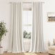 thumbnail image 1 of Cortinas opacas de lino color crema Guken de 107 x 244 cm para sala de estar, 1 of 7