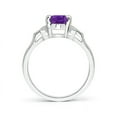 thumbnail image 2 of ANGARA Natural Vintage Style 1.15 ct Amethyst Ring with Diamond Accents in 14K White Gold for Women (Size-8x6mm) | February Birthstone, Anniversary, Jewelry Gift for Women | Natural Amethyst Ring, 2 of 7