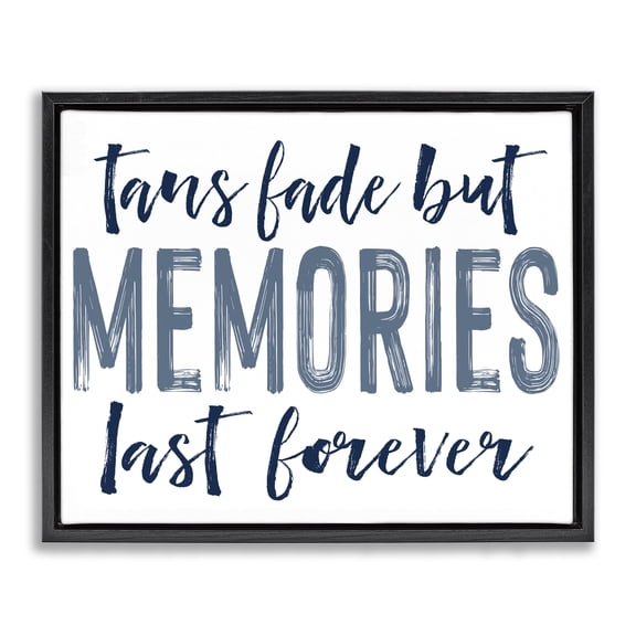 Summer Memories Last Forever Black Framed Floater Canvas Wall Art, design by Lettered and Lined