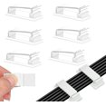 thumbnail image 1 of 60 clips de cables adhesivos, clips de gestión de cables de 46x20mm, clips de gestión de cables duraderos, organizador de cables para TV, PC, cargador, teléfono, coche, oficina, H Feliz Sencillez, 1 of 5