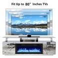 thumbnail image 2 of Ktaxon Modern TV Stand with 36" Fireplace, 70" High Gloss Entertainment Center with LED RGB Light for Living Room, 12 Colors Flames Electric Fireplace Mantel, Silver, 2 of 7