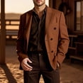 thumbnail image 2 of Fgnfyis Mens Blazer Rugged Western Corduroy Jacket Autumn Thickened Layered Style Without Logo for Casual Wear Mens Jacket Coffee XS, 2 of 7