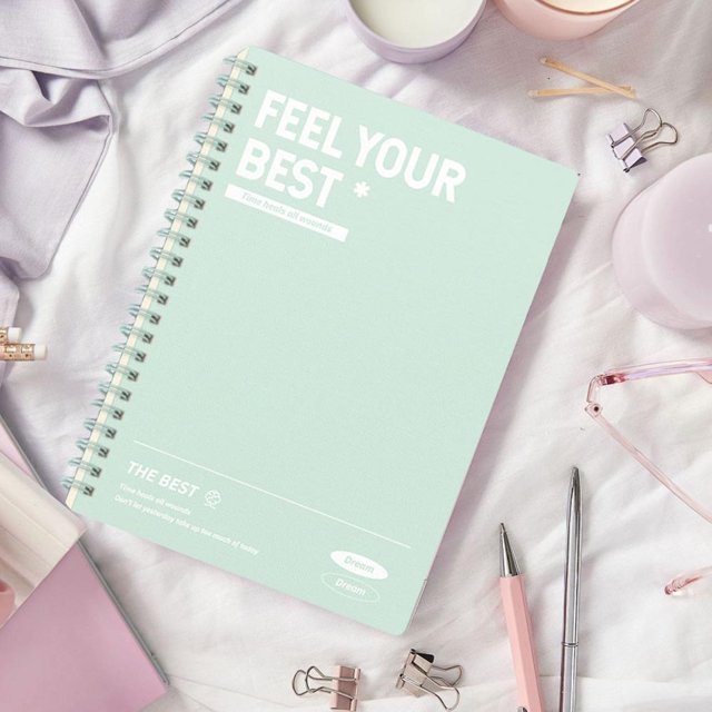 A5 Spiral Notebook with Thick Paper, Durable Plastic Cover, 9mm Ruled Lines, 120 Pages, Portable for Students and Professionals