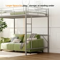 thumbnail image 6 of Zimtown Twin Loft Bed with Ladder Metal Bunk Bed with 2 Side Ladder, Gray, 6 of 9