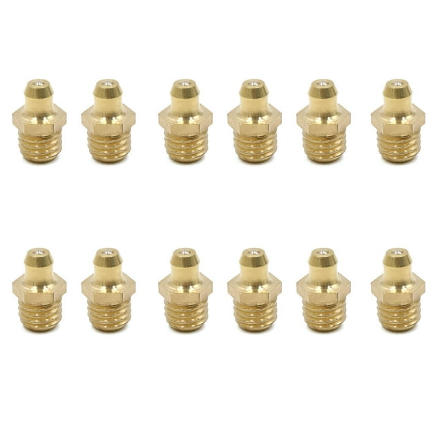 Unique Bargains 12pcs M10 x 1.5 Thread Brass Straight Grease Nipple Fitting for Car