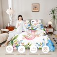 thumbnail image 3 of Castle Fairy Floral Letter J Hummingbird Full Size Comforter Sets 3 Pieces for Adults,Watercolor Flowers Animal Bedding Sets, 3 of 6