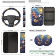 thumbnail image 6 of XYZCANDO Patriotic Eagle 14 Pieces Car Seat Covers Full Set Steering Wheel Cover Auto Center Console Pad Seat Belt Pads Headrest Covers Cup Coasters for Most Cars SUVs Sedans, 6 of 7