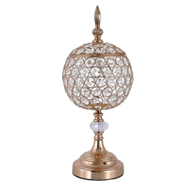 Portavelas de cristal, candelabros dorados, centros de mesa, velas votivas Diámetro 114 cm Altura 36 cm