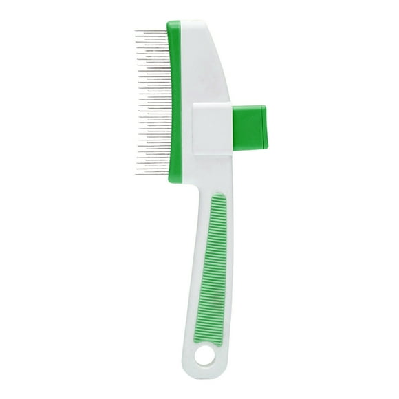 Hearth & Gear Pet Hair Removal Comb Flea Comb Cat Brush With Release Button Cat Grooming Brushes For Indoor Cats Shedding Cleaning Shedding Pet Hair Remover For Dogs Cats Pet Grooming Brush T