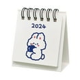 thumbnail image 5 of koolsoo 2024 Desk Calendar Cartoon Twin Wire Binding Thick Paper Desktop Calendar Stand up Desk Calendar for Desk Home Rabbit, 5 of 8