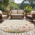 thumbnail image 4 of Round Rug 6Ft Washable Non-Slip, Watercolor Flowers Circle Area Rugs for Living Room Bedroom, Spring Daisy Floral Butterflly Beige Indoor Floor Mats Carpet Runner for Home Decor Aesthetic, 4 of 8
