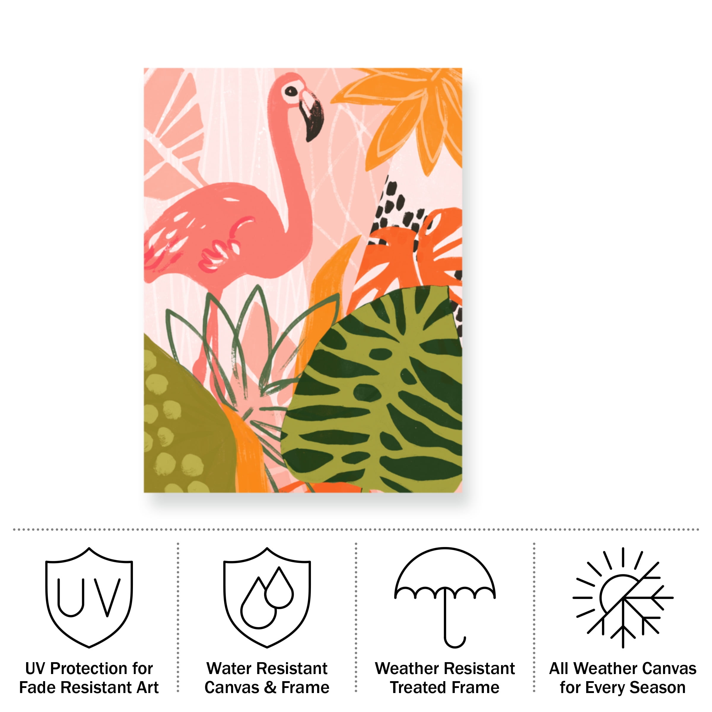 June Erica Vess 'Jungle Flamingo II' Outdoor Canvas 47x47