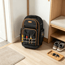 Rolling Tool Backpack, 110 lbs Capacity, Telescoping Handle & Stable Base, for Construction & Mechanic Use