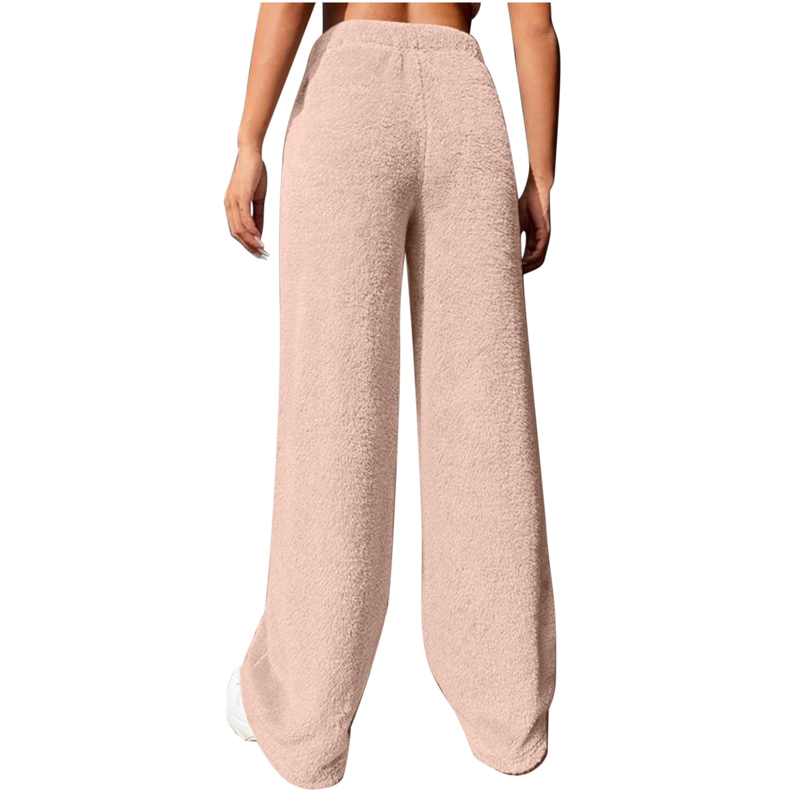 qolati 2 Pack Fleece Sweat Pants for Womens Straight Wide