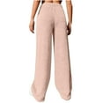 thumbnail image 4 of Womens Fluffy Fleece Pants Soft Warm Wide Leg Winter Casual Trousers Elastic Waist Plush Lightweight Pajama Bottoms (X-Large, Pink), 4 of 6