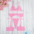 thumbnail image 4 of Everyday Bras for Women Mens Underpants Underwear Set Women Lace Guys Underwear Briefs Lace Pajamas for Women Shorts Set Lace Robe for Women Lingerie Set under Wear Men Sexy Lace Lingerie Pink L, 4 of 9