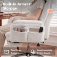 thumbnail image 2 of Genpo Cross Legged Office Chair, Criss Cross Desk Chair with Wheels, White Teddy Fleece Big and Tall Reclining Office Chair 500lbs with Foot Rest, Reversible Armrests & Wide Seat, 2 of 6