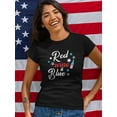 thumbnail image 2 of Red Wine And Blue Bottle Shaped T-Shirt Women -Smartprints Designs, Female Large, 2 of 4