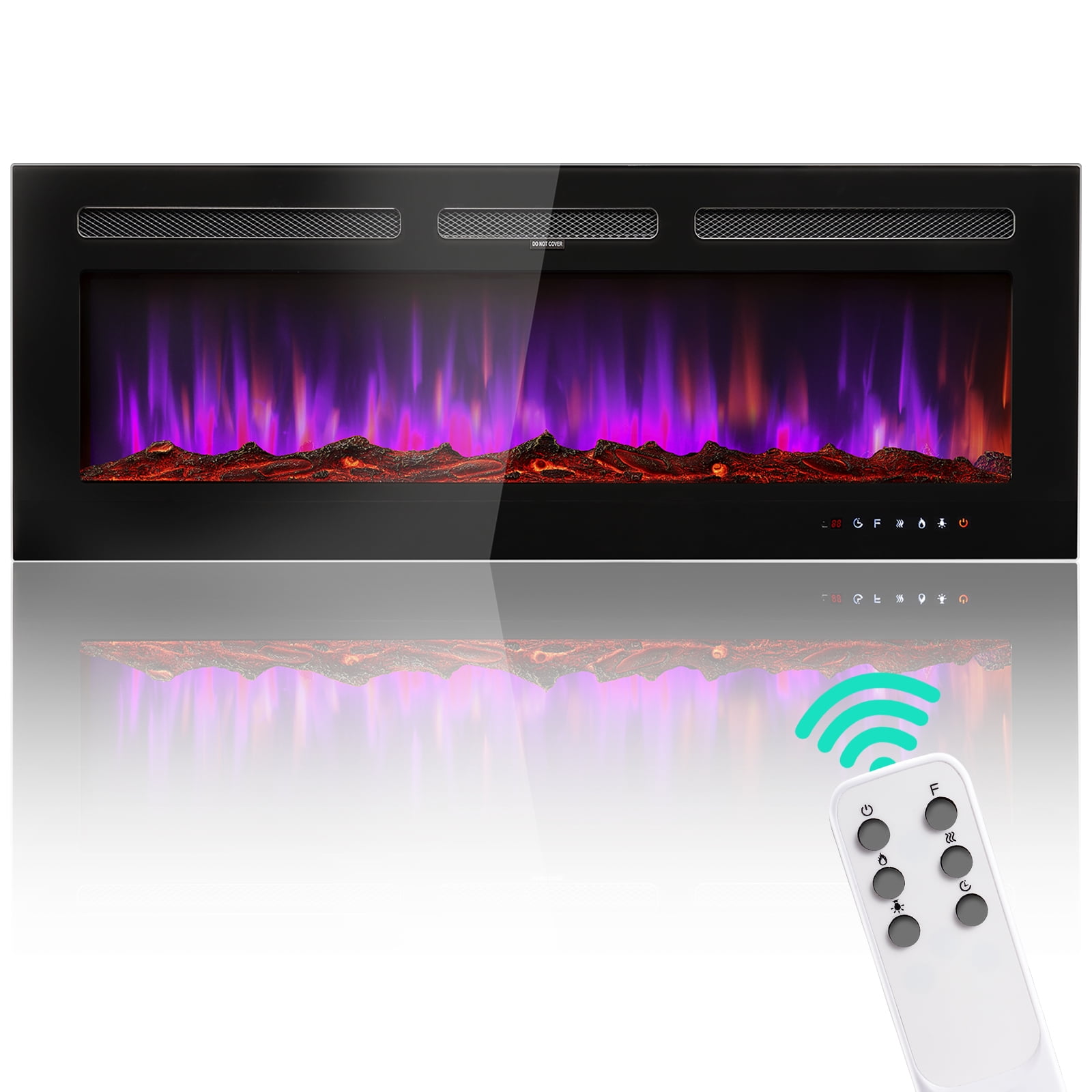 Buy Sonegra Electric Fireplace, 50 Inch Wide Recessed And Wall Mounted ...