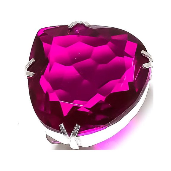 Natural Pink Amethyst Gemstone Handmade 925 Sterling Silver Ring Size 8