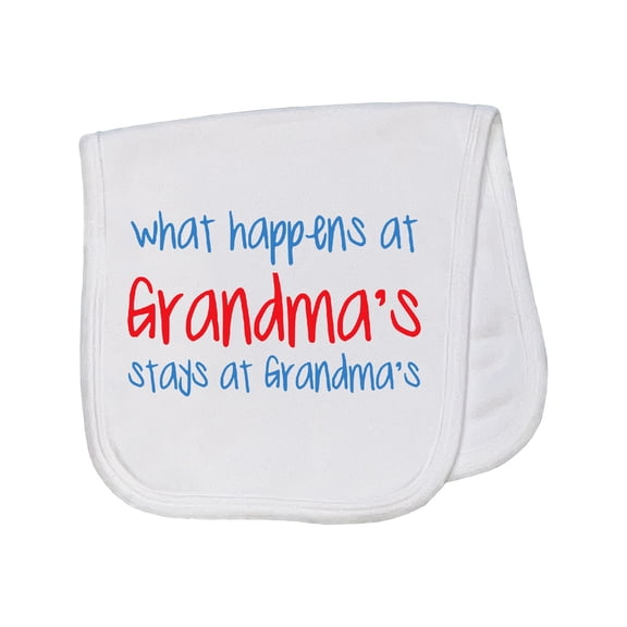 Inktastic What Happens at Grandma's Baby Burp Cloth