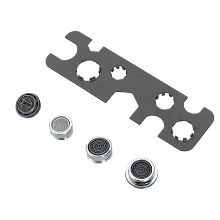 9 In 1 Universal Faucet Aerator Removal Tool Key Wrench with 4 Water Nozzel